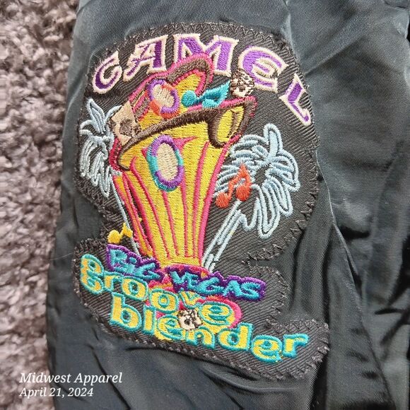 Vintage MA1 Black Flight Jacket‎ Reversible Orange Lining Camel Ciggarettes - Picture 3 of 16